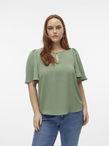 Vero Moda Curve Blouse 'Alva' in Groen: voorkant