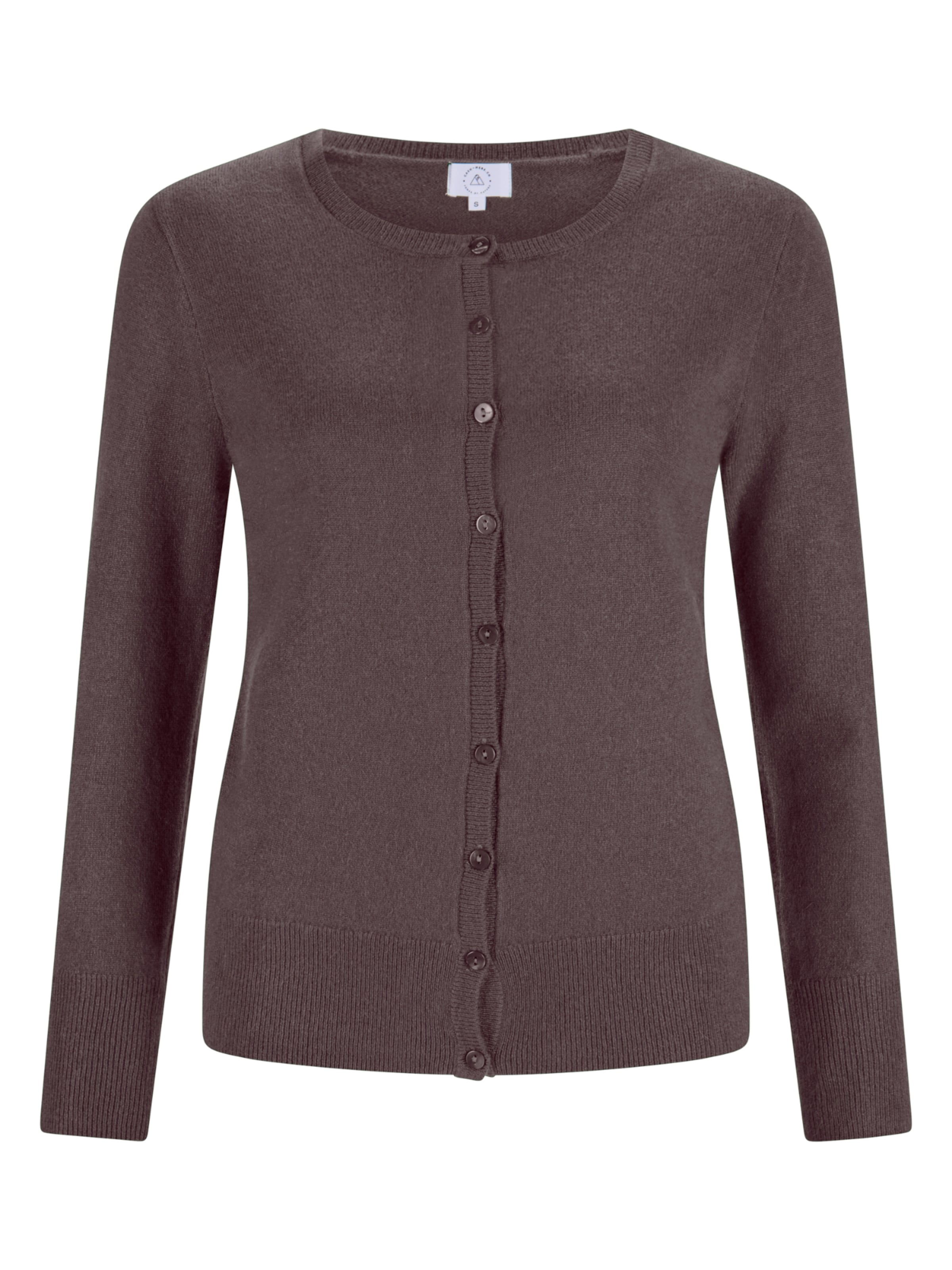 CASH-MERE.CH Knit cardigan in Brown: front