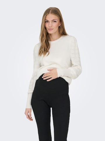Only Maternity Trui 'MATTI' in Wit: voorkant