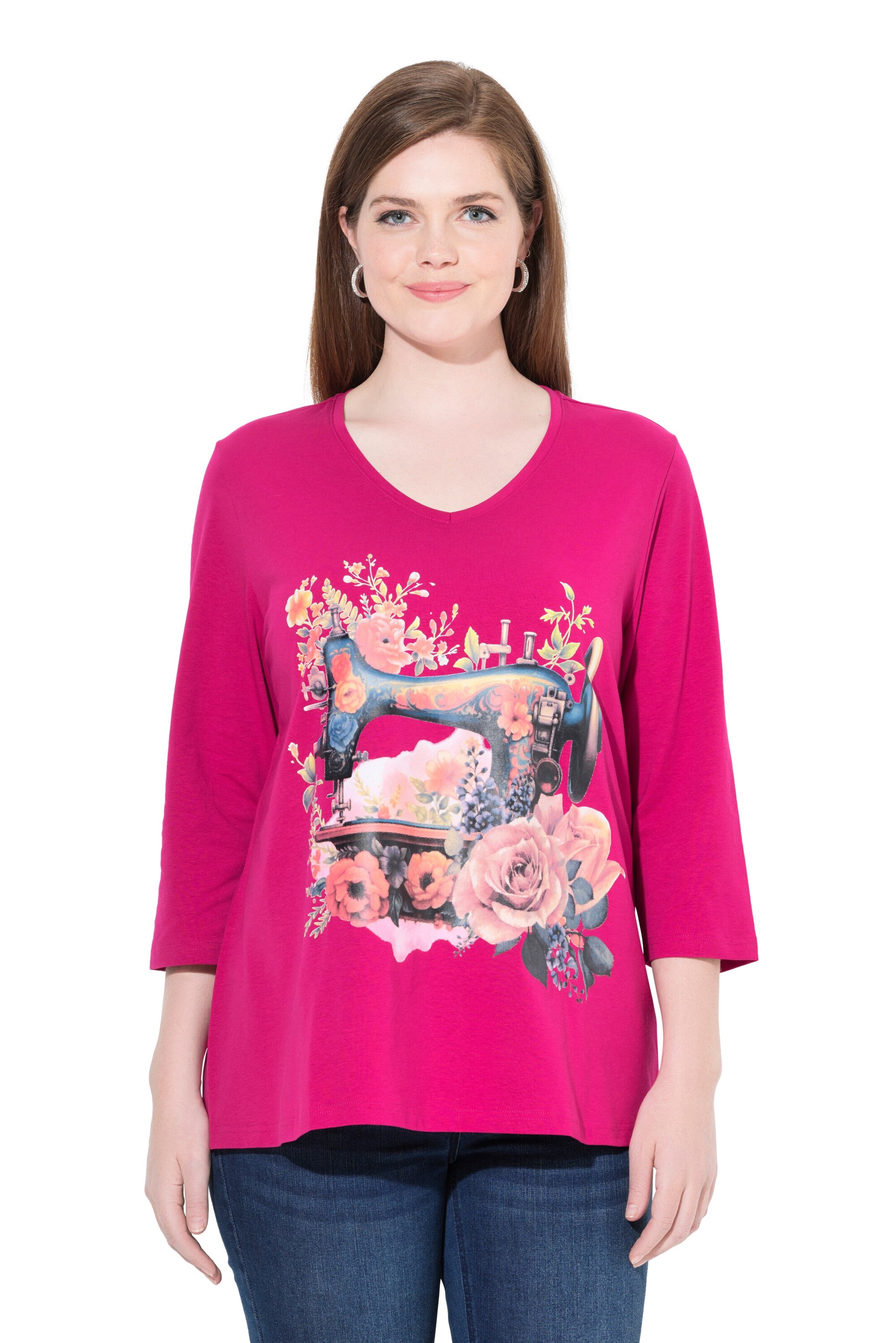 Ulla Popken Shirt in Roze: voorkant