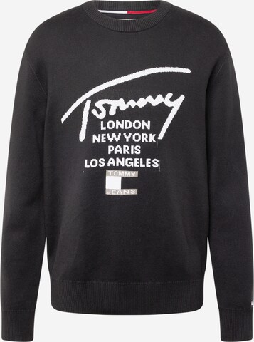 Tommy Jeans Sweater in Black: front