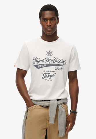 T-Shirt Superdry en blanc : devant