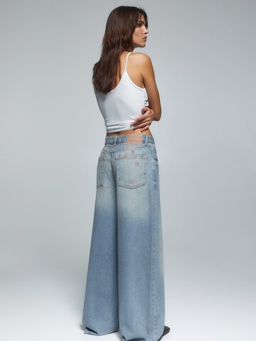 Wide Leg Jean Pull&Bear en bleu