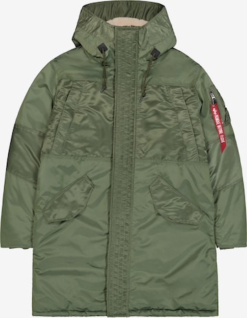 Parka mi-saison ALPHA INDUSTRIES en vert : devant