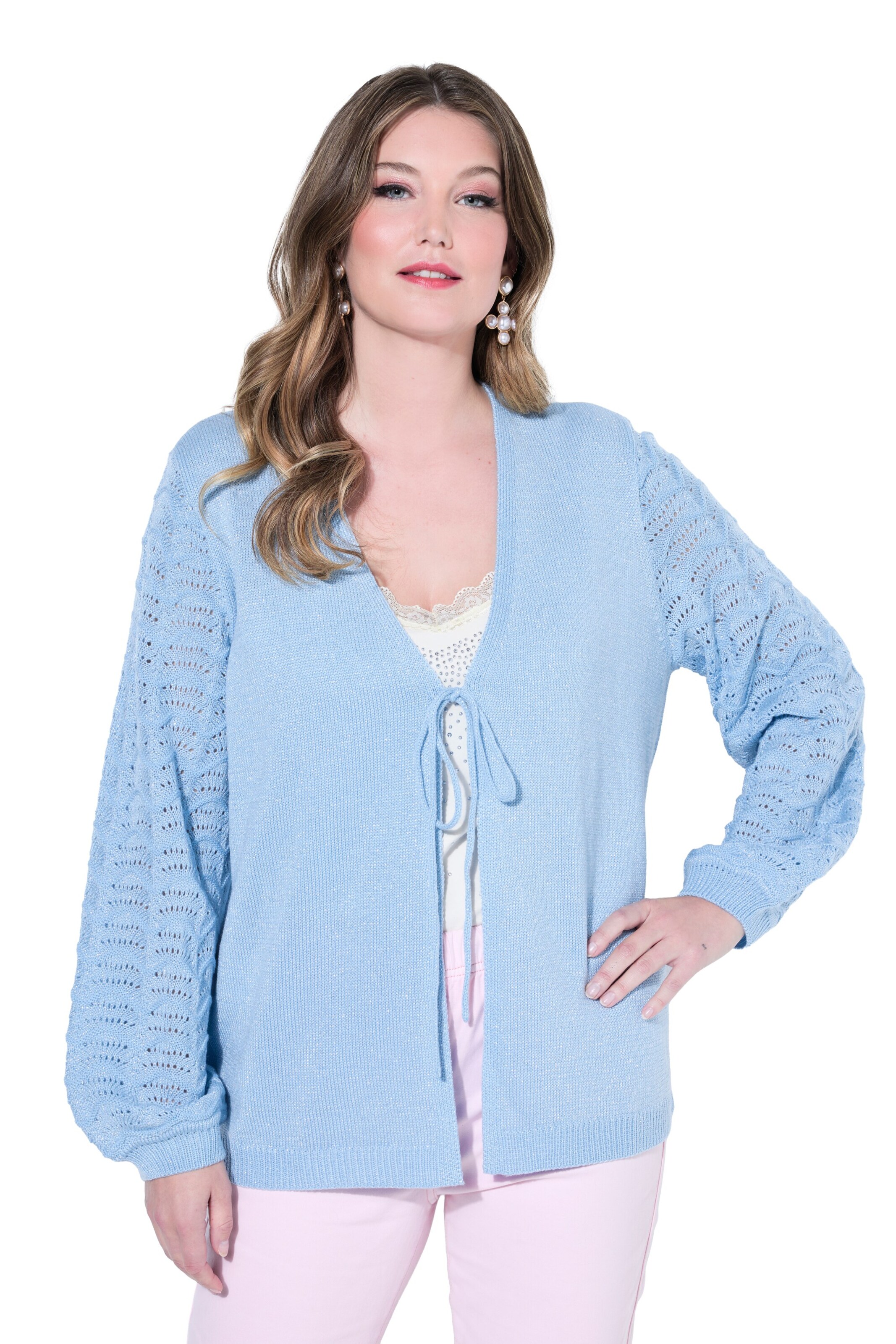 MIAMODA Gebreid vest in Blauw: voorkant
