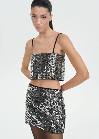 MANGO Top 'Toctoc' in Grau: Vorderseite
