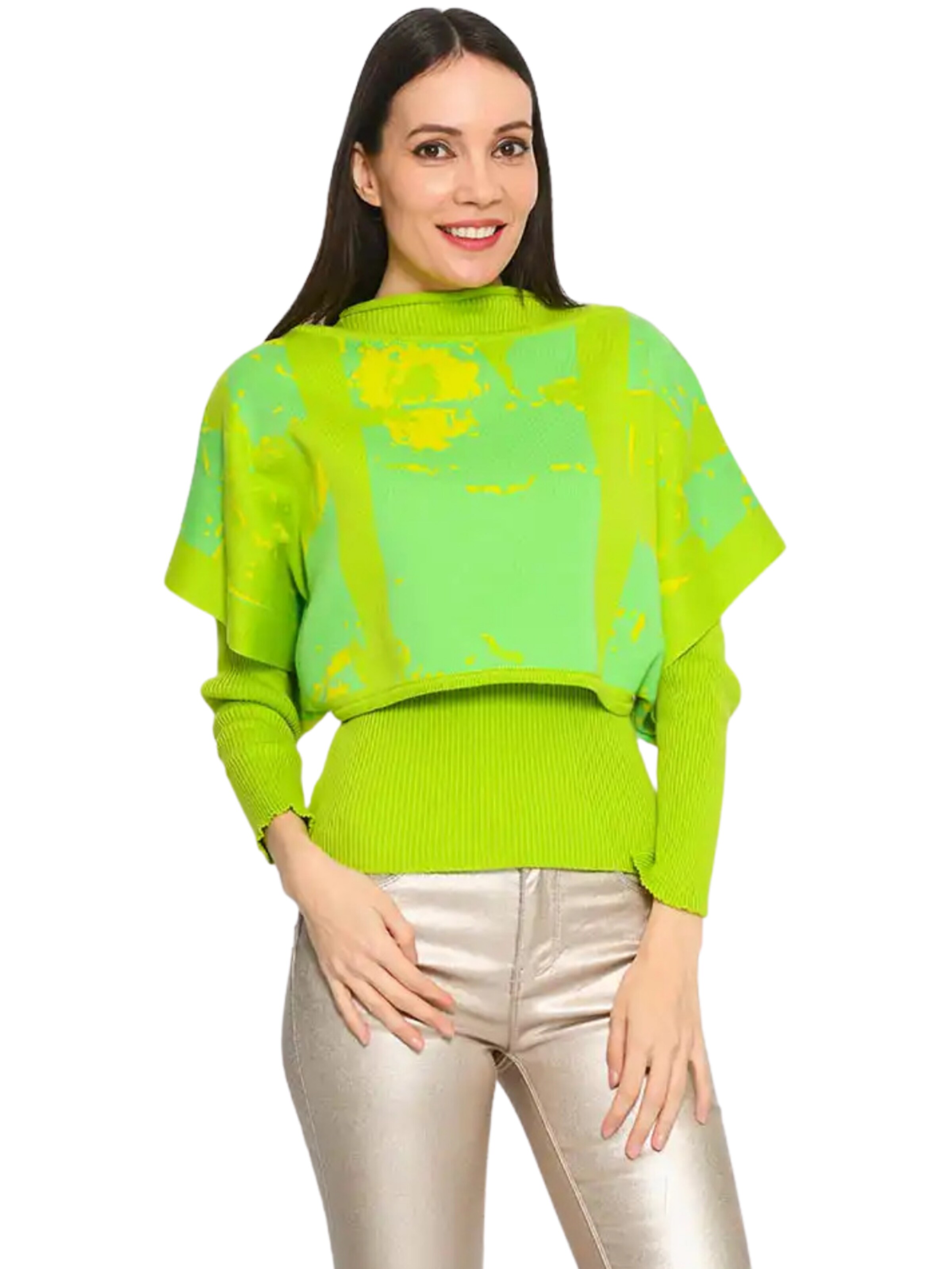 Csillag Zsuzsi - Top 'Rome Sleeve' en verde: frente