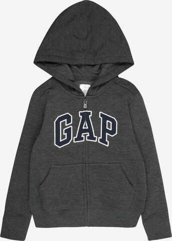 GAP Regular Fit Sweatjacke in Grau: predná strana