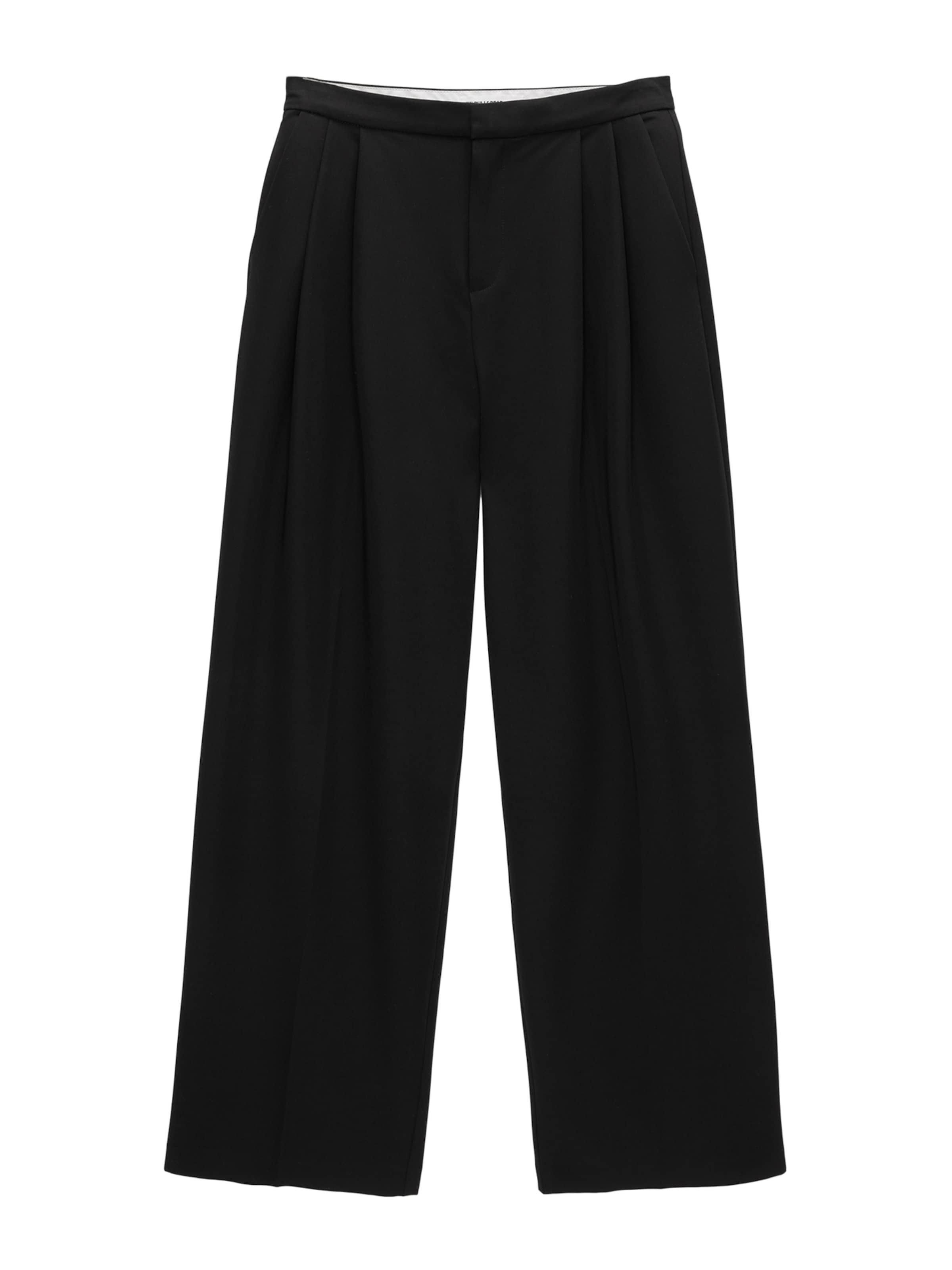 Pull&Bear Wide Leg Hose in Schwarz: Vorderseite