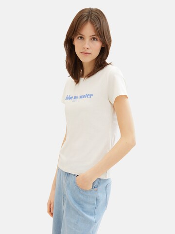 T-shirt TOM TAILOR DENIM en blanc : devant