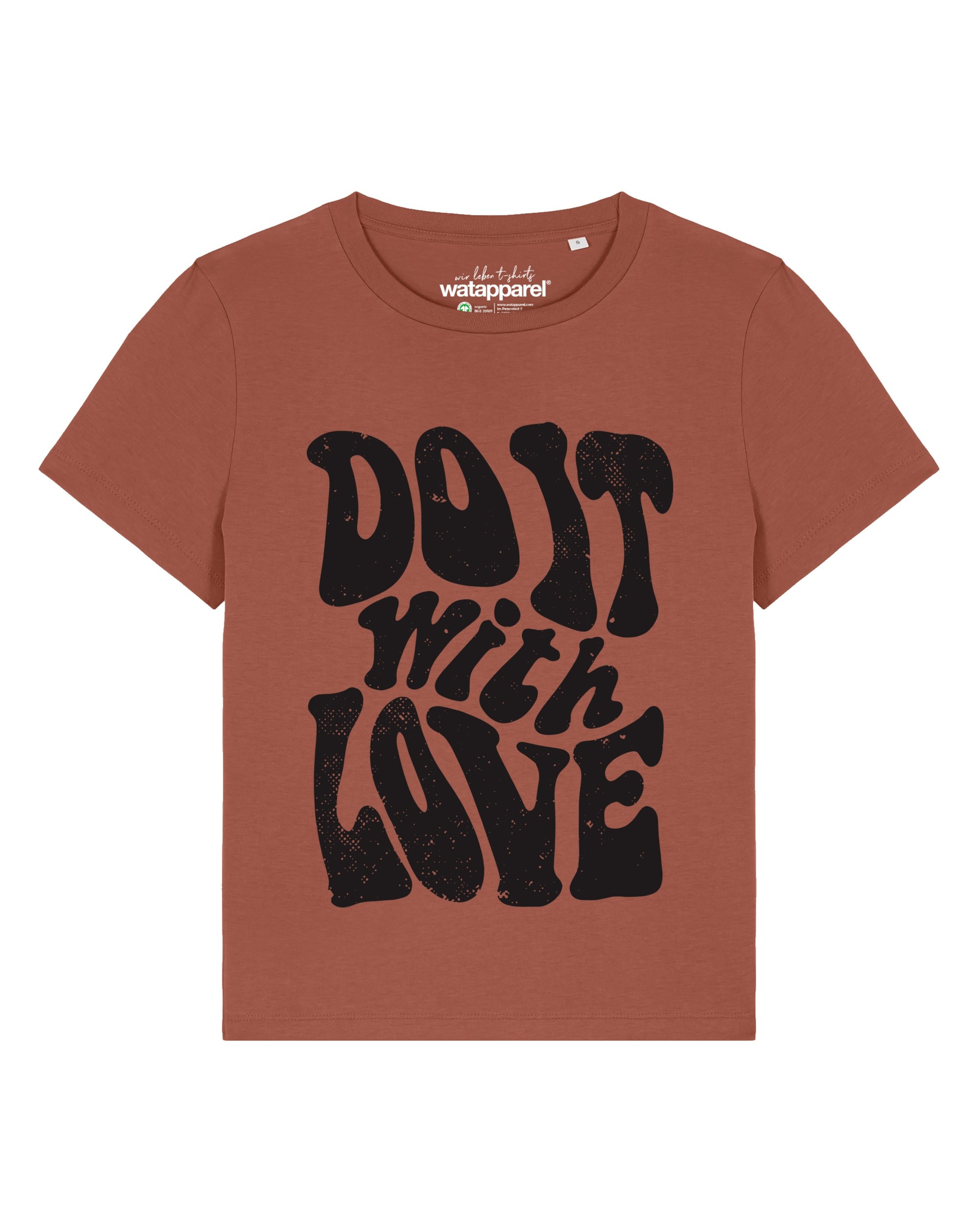 Watapparel Shirt 'Do it with love' in Rood: voorkant