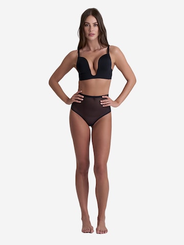 Bye Bra Shapingslip 'Forming Tulle Mid Waist Thong' in Zwart