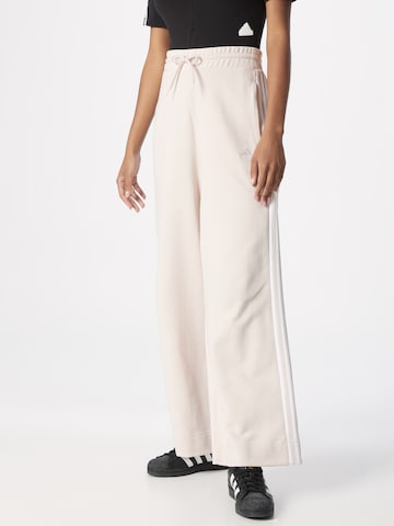 ADIDAS SPORTSWEAR Wide Leg Sporthose 'Essentials 3-Stripes French Terry Wide' in Beige: predná strana