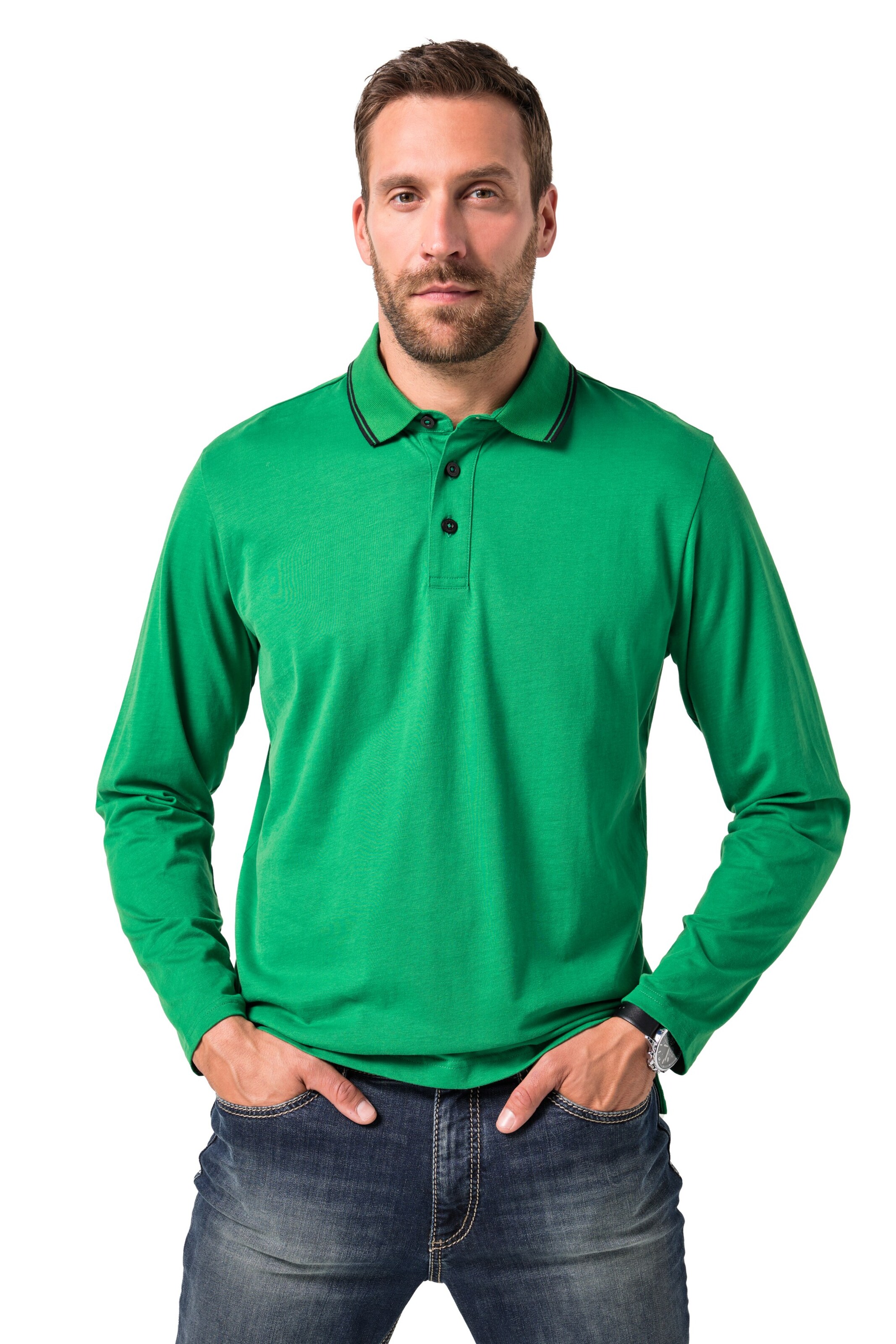 JP1880 Shirt in Groen: voorkant