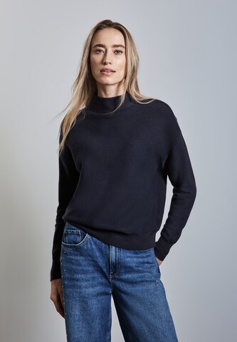 STREET ONE Pullover mit Turtleneck in Blau: Vorderseite