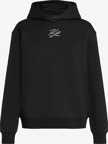 Bluză de molton de la Karl Lagerfeld pe negru: față