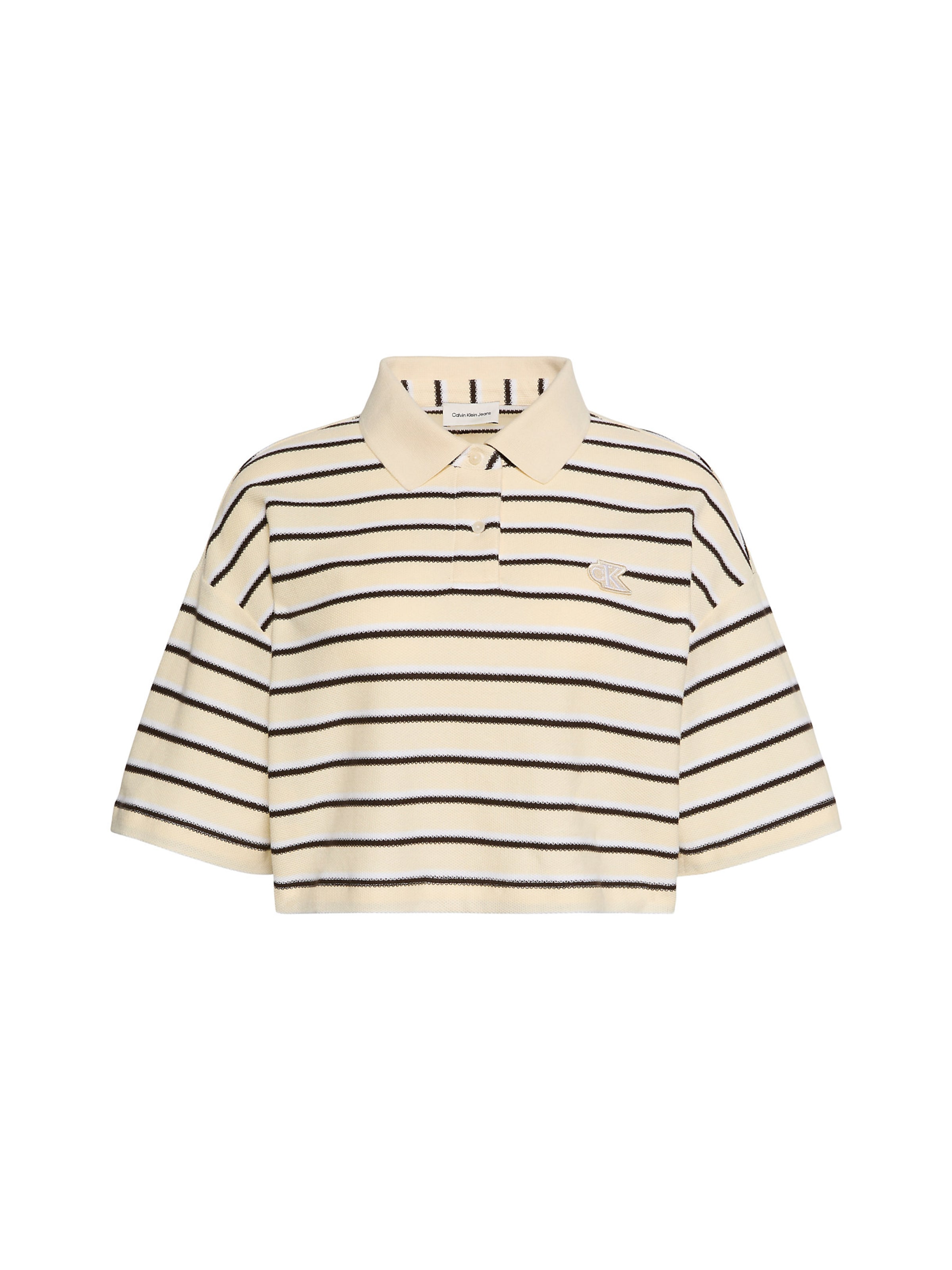 T-shirt Calvin Klein Jeans en beige : devant