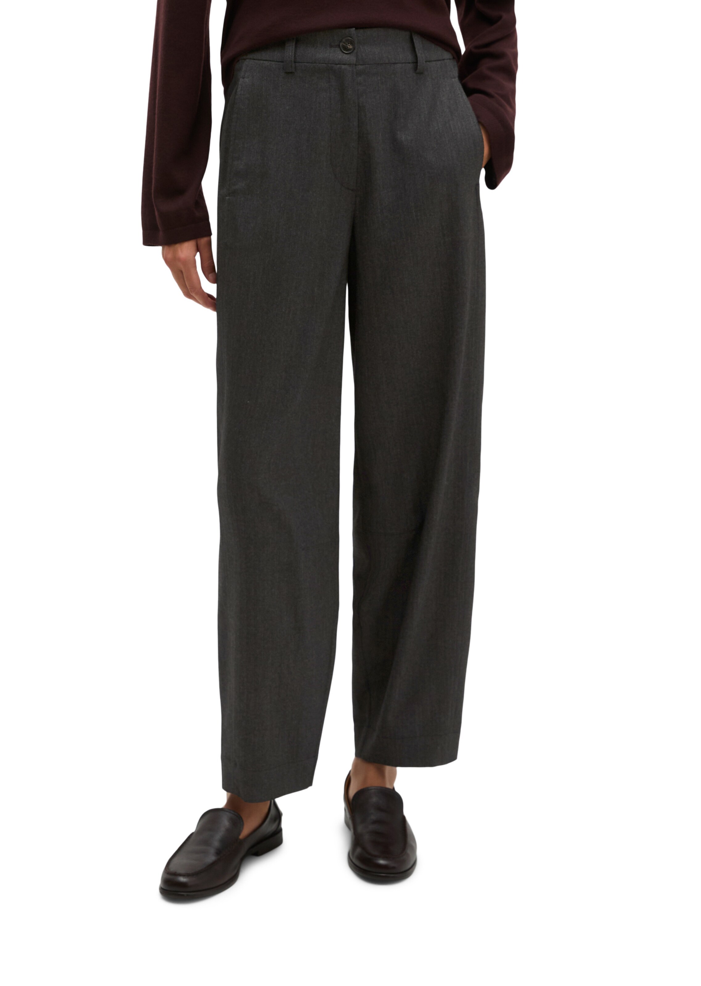 Marc O'Polo Barrel Hose 'Minu' in Schwarz: Vorderseite