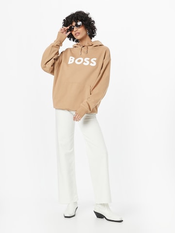 Sweat-shirt 'Econy' BOSS Black en beige