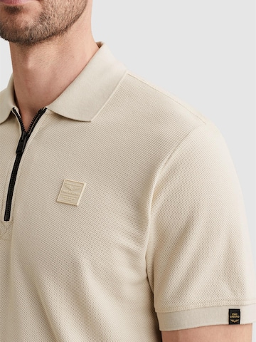 Maglietta 'Polo shirt with waffle texture and ribbed collar' di PME Legend in beige