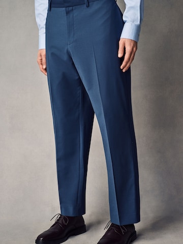 Next Slimfit Bandplooibroek in Blauw: voorkant