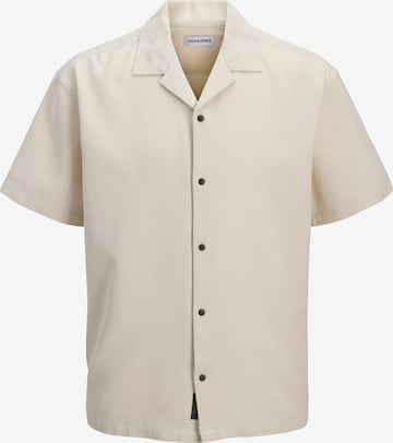 Jack & Jones Plus Button Up Shirt in Beige: front
