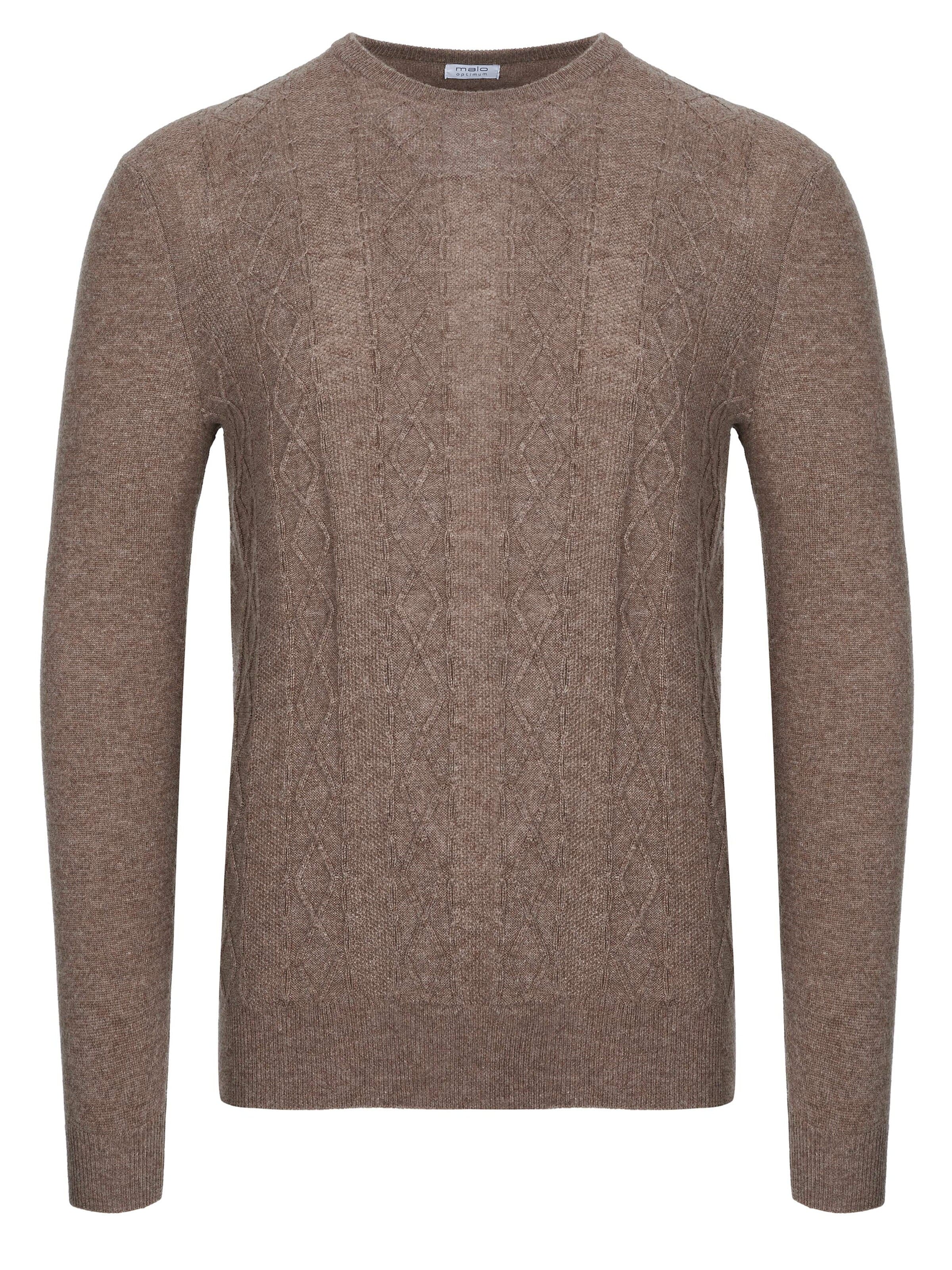 Malo Trui 'Malo Optimum Kaschmir Pullover braun' in Bruin: voorkant
