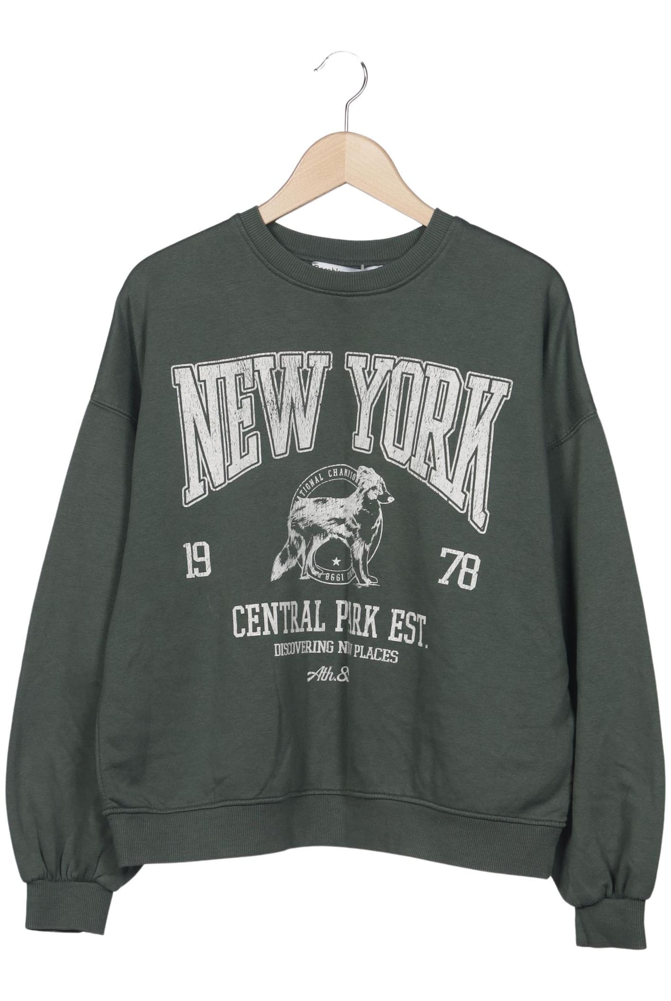 Bershka Sweatshirt & Zip-Up Hoodie in M in Green: front