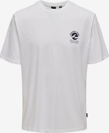 Only & Sons T-shirt 'MARLOWE' i vit: framsida