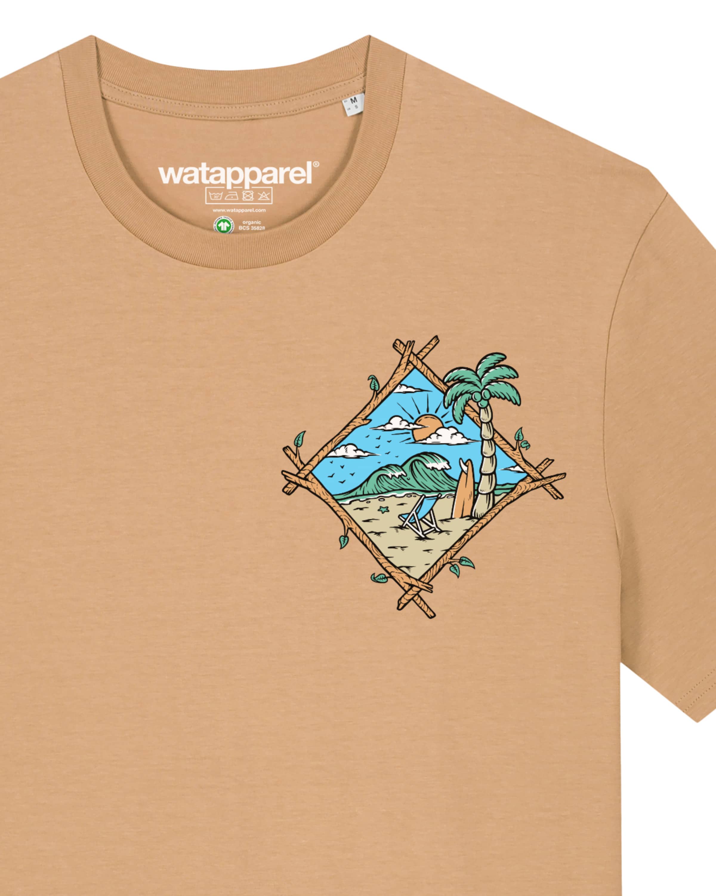 Watapparel T-Shirt ' Beach is calling ' in Beige