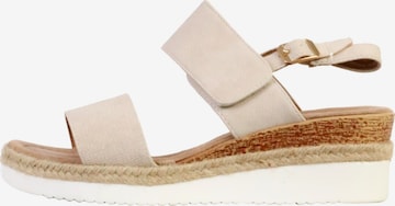 Sandales 'Sandalen mit Keilabsatz und Riemchen' Super Mode en beige : devant