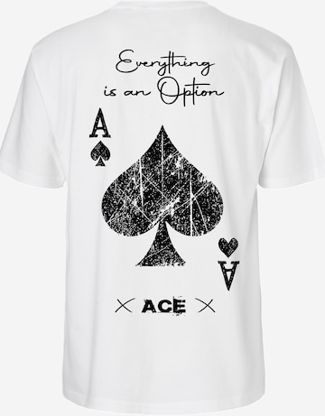 RMK Shirt 'Poker ACE' in White: front