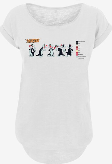 F4NT4STIC Shirt 'Looney Tunes Sylvester Colour Code' in de kleur Mintgroen / Oranje / Zwart / Wit, Productweergave