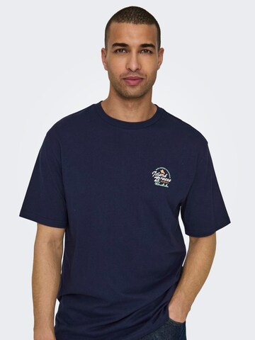 Tricou 'MARLOWE' de la Only & Sons pe albastru