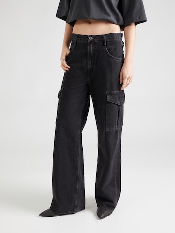 Wide Leg Jeans cargo 'Minka' AGOLDE en noir : devant