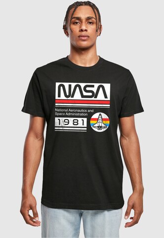 Merchcode T-Shirt 'NASA - 1981' in Schwarz: predná strana