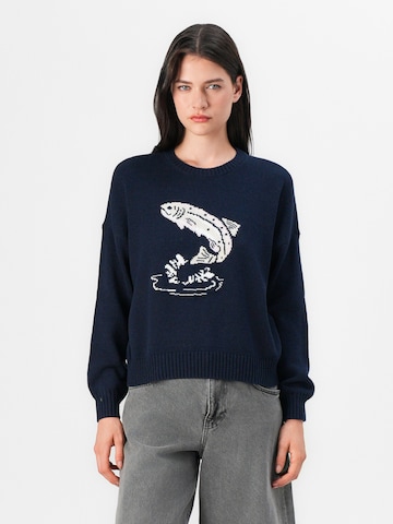 HOLLISTER Пуловер в синьо: отпред