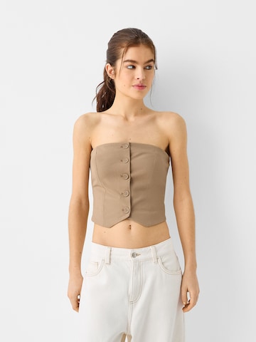 Bershka Blouse in Bruin: voorkant