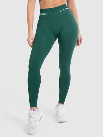 Smilodox Skinny Workout Pants 'Azura' in Green: front