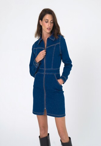 FRESHLIONS Freizeitkleid 'Carla' in Blau: Vorderseite