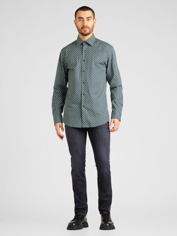 BOSS Black Regular fit Button Up Shirt 'HANK' in Green