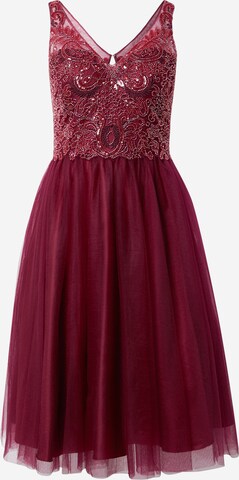 Robe de cocktail Laona en rouge : devant