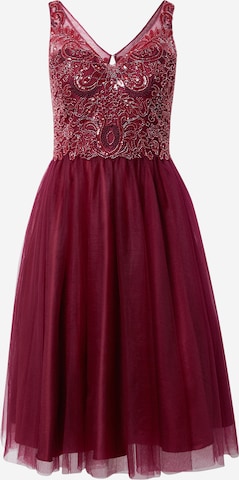 Robe de cocktail Laona en rouge : devant