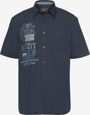 Man's World Button Up Shirt in Blue: front