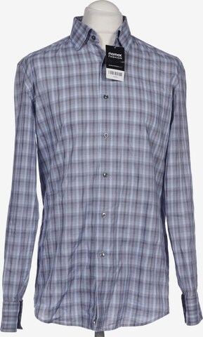 BOSS Black Button Up Shirt in L in Blue: front