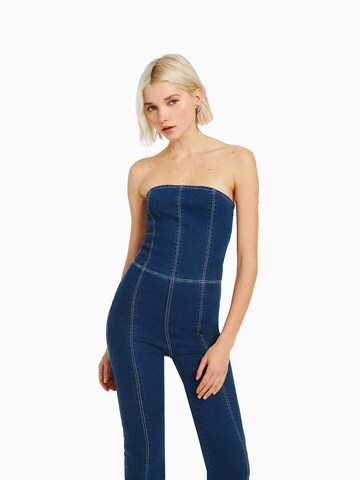 Bershka Jumpsuit in Blauw: voorkant