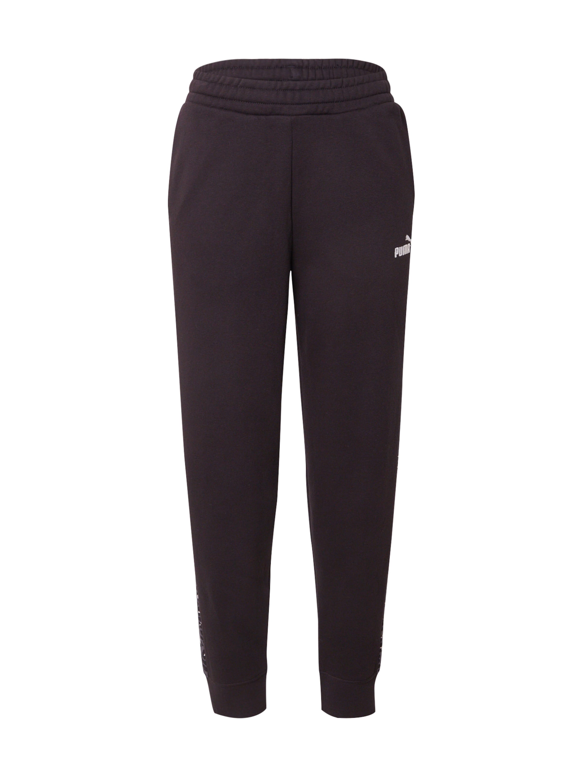 Effilé Pantalon de sport 'Essentials' PUMA en noir : devant