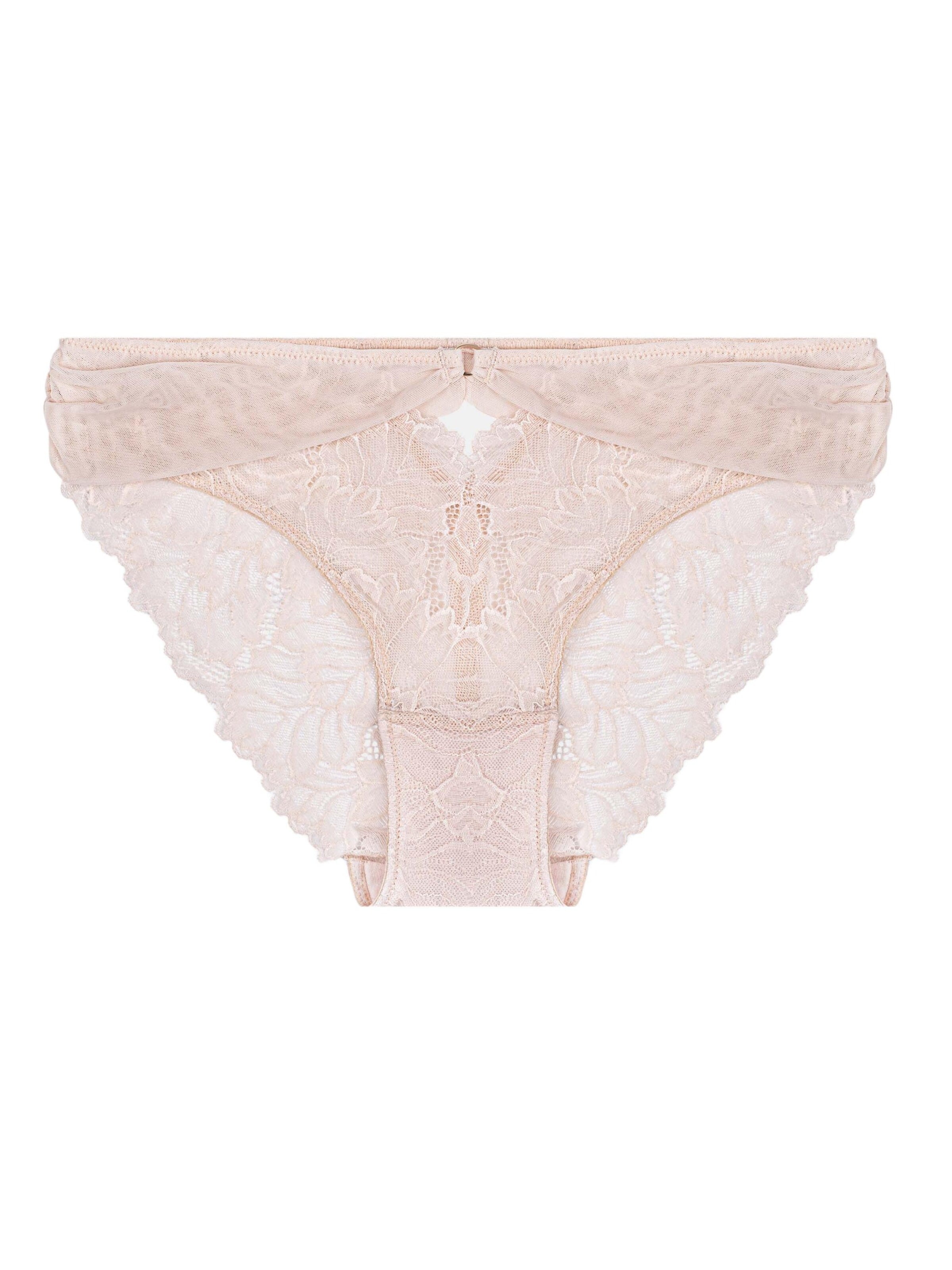 ESOTIQ - Panti 'Slip Neo, florale Spitze, mit Baumwollzwickel, normale Leibhöhe' en beige: frente