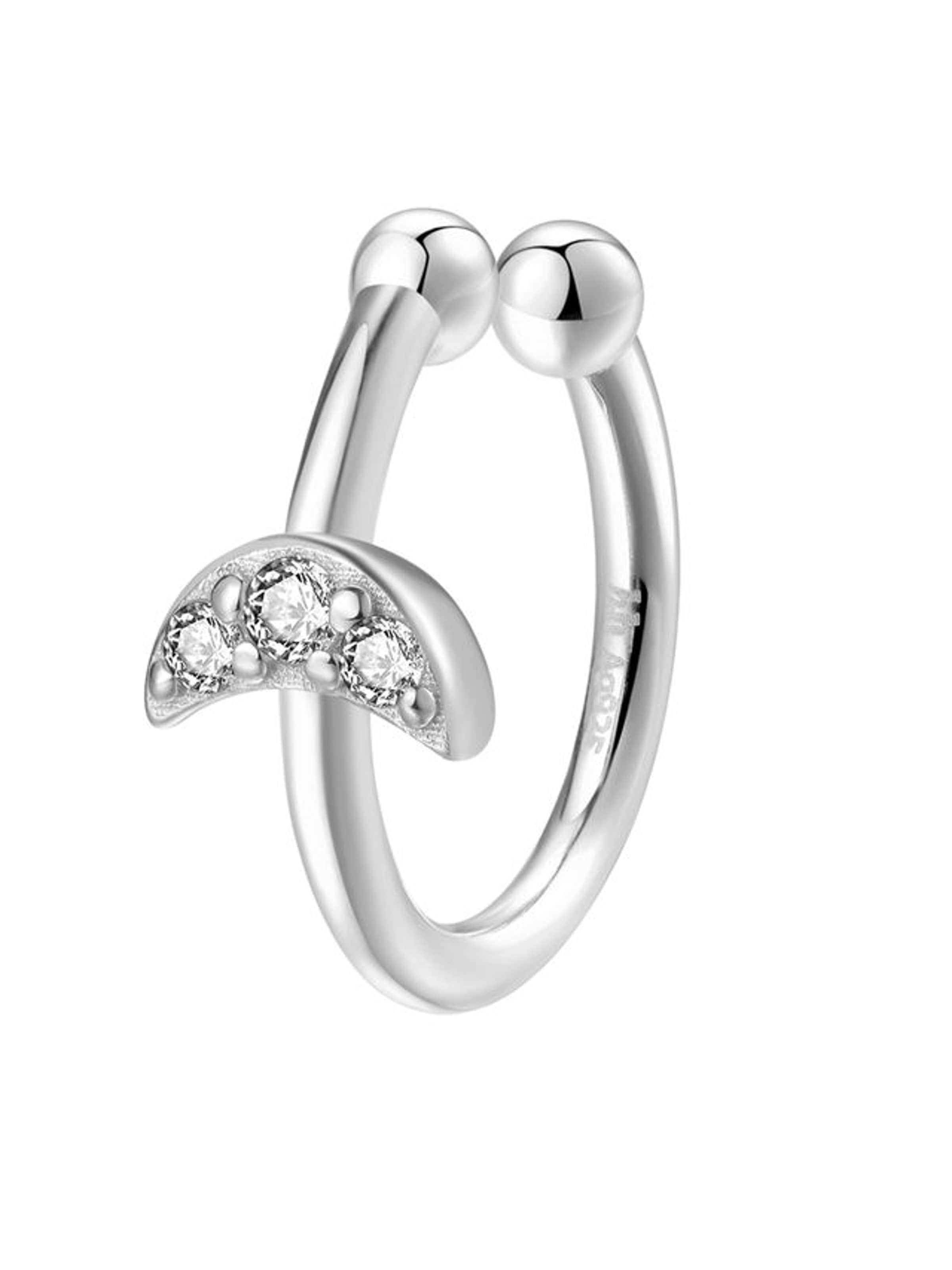 Orecchini 'Moon' di Hey Happiness in argento: frontale