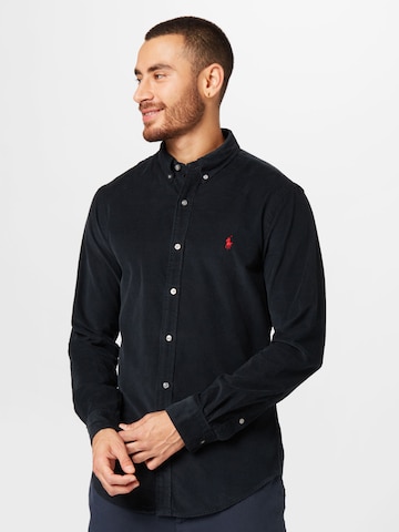Polo Ralph Lauren Slim Fit Риза в черно: отпред